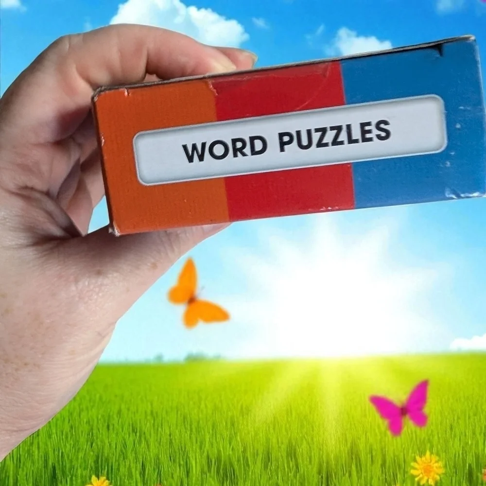 100 PICS Word Puzzles Travel Game - Solve 100 Puzzles Flash Cards with Slide New